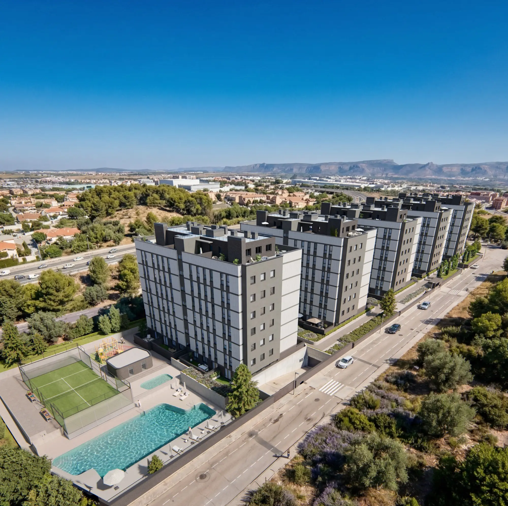 Vista aérea de Ardea en la calle Virgen de Loreto, Ciudad del Aire